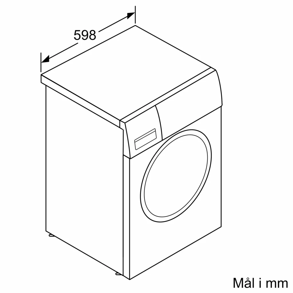 Vaskemaskine Bosh Serie 6 Model mål bredde