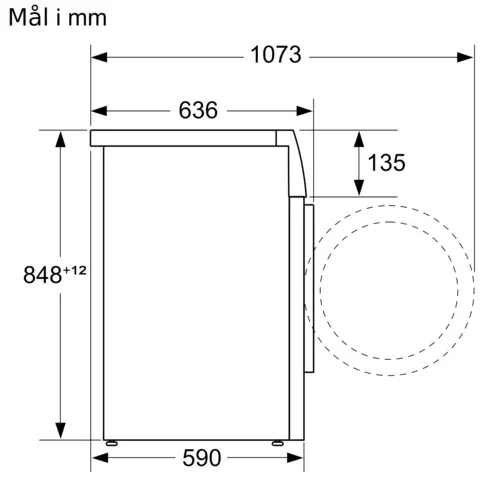 Vaskemaskine Bosh Serie 6 Model - iDOS mål