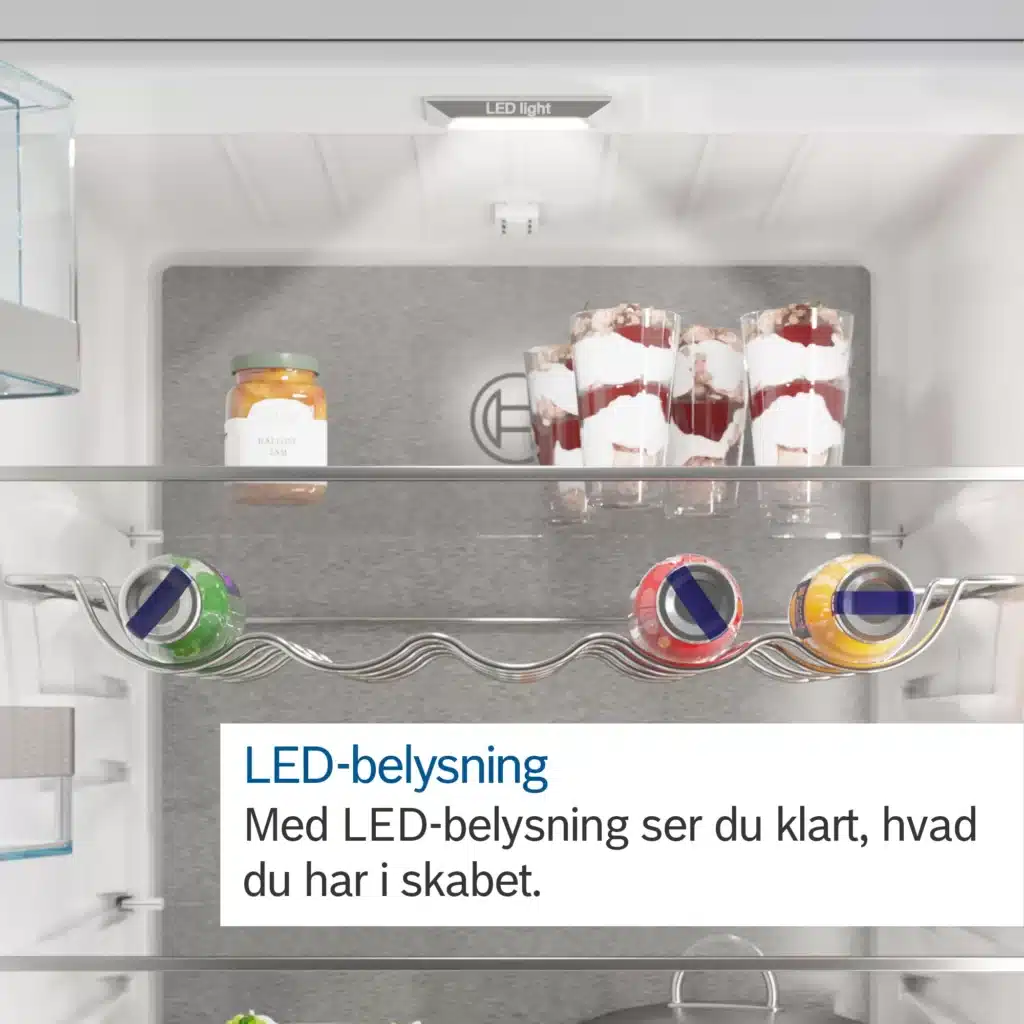 Køle-, fryseskab fra Bosch - Serie 6 Belysning - Lej hos WhiteOn.dk